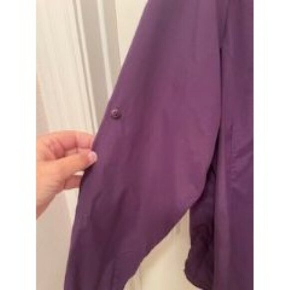 REI PURPLE WOMEN'S SZ 1X  BUTTON UP LONG SLEEVE TOP ZIPPER POCKETS 💯% TACTEL SH - Picture 3 of 16